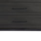 36" Black And White Solid Wood And Marble Three Drawer Dresser
