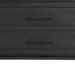 36" Black And White Solid Wood And Marble Three Drawer Dresser