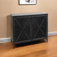 40" Black Iron Sideboard with Two Glass Doors