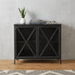 40" Black Iron Sideboard with Two Glass Doors