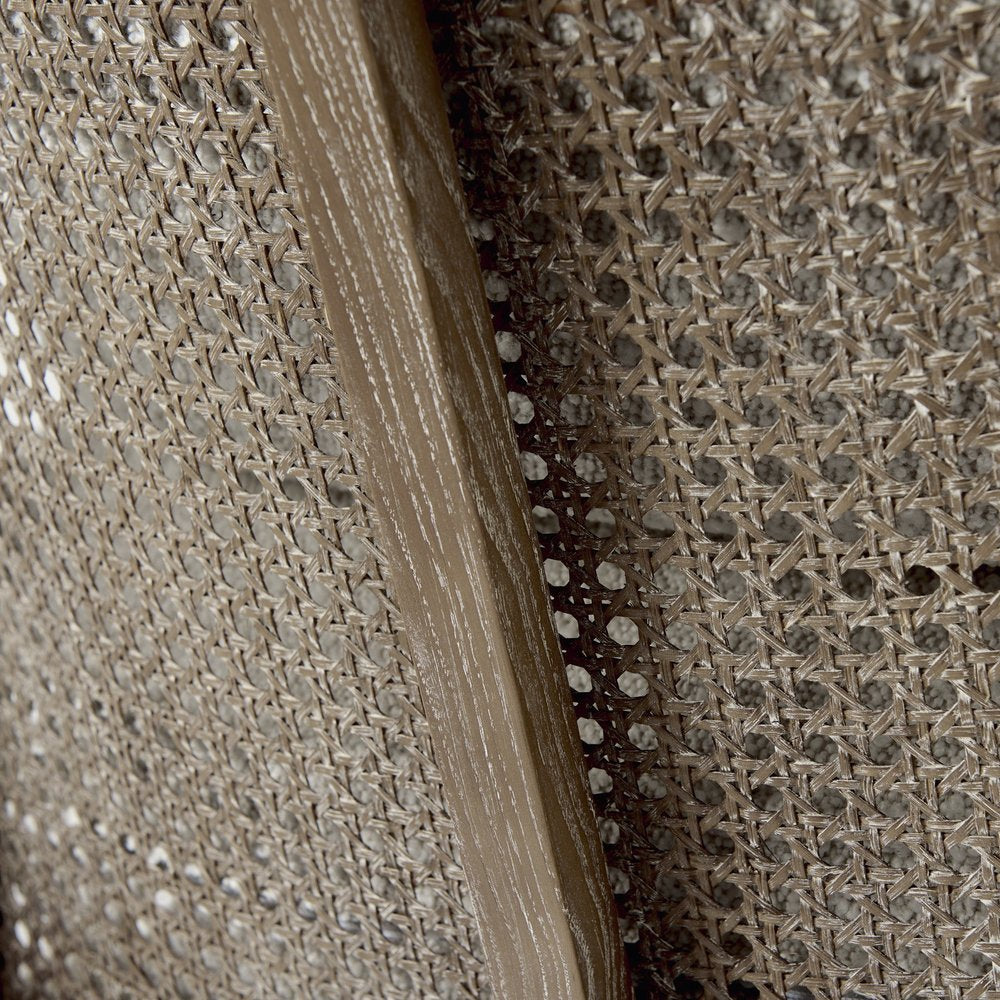 29" Cream and Brown Boucle Arm Chair