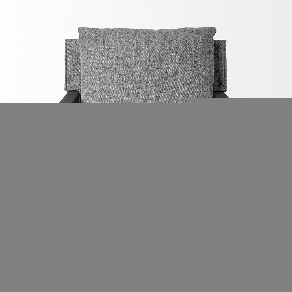 35" Gray and Black Fabric Wingback Chair