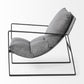 35" Gray and Black Fabric Wingback Chair