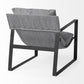 35" Gray and Black Fabric Wingback Chair