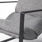 35" Gray and Black Fabric Wingback Chair