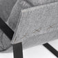 35" Gray and Black Fabric Wingback Chair
