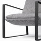 35" Gray and Black Fabric Wingback Chair