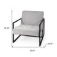 33" Gray and Black Fabric Wingback Chair