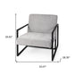 33" Gray and Black Fabric Wingback Chair