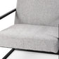 33" Gray and Black Fabric Wingback Chair