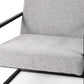 33" Gray and Black Fabric Wingback Chair