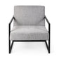 33" Gray and Black Fabric Wingback Chair