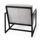 33" Gray and Black Fabric Wingback Chair