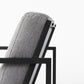 33" Gray and Black Fabric Wingback Chair