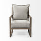 32" Ash Gray and Brown Fabric Arm Chair
