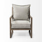 32" Ash Gray and Brown Fabric Arm Chair
