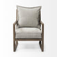 32" Ash Gray and Brown Fabric Arm Chair