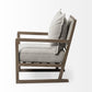 32" Ash Gray and Brown Fabric Arm Chair