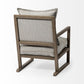 32" Ash Gray and Brown Fabric Arm Chair
