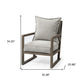 32" Ash Gray and Brown Fabric Arm Chair