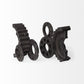 Set of Two Matte Black Industrial Cog Bookends