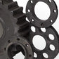 Set of Two Matte Black Industrial Cog Bookends