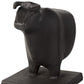 Set of Two 7" Black Fabric Bull Decorative Bookends