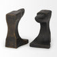 Set of Two 6" Black And Gold Polyresin Decorative Bookends
