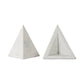 Set of Two White Marble Triangle Decorative Bookends
