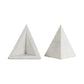 Set of Two White Marble Triangle Decorative Bookends