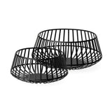 Set of Two Black Metal Decorative Bowl