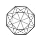 17" Black Metal Geometric Decorative Bowl