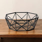 17" Black Metal Geometric Decorative Bowl