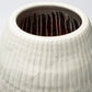 21" White Striped Ceramic Cylinder Floor Vase