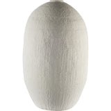 32" White Cylinder Ceramic Floor Vase