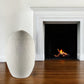 32" White Cylinder Ceramic Floor Vase