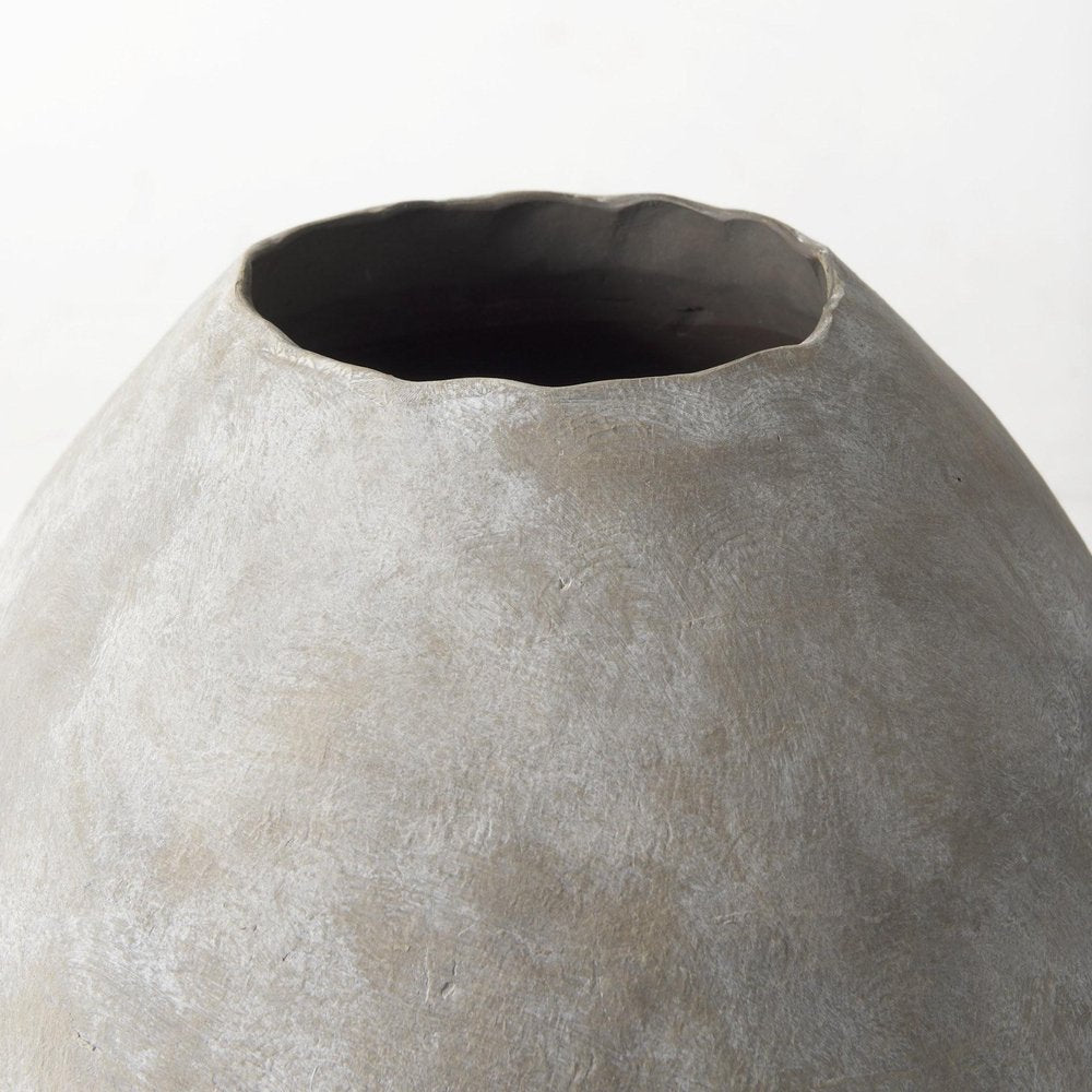 23" Tan Cylinder Ceramic Floor Vase