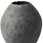 23" Gray Oval Distressed Ceramic Floor Vase
