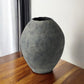 23" Gray Oval Distressed Ceramic Floor Vase