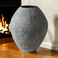 28" Gray Cylinder Ceramic Floor Vase