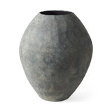 28" Gray Cylinder Ceramic Floor Vase