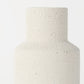 11" Beige And White Color Block Ceramic Cylinder Table Vase