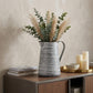 11" Gray and White Abstract Metal Jug Vase