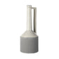 16" Gray and Off White Ceramic Tall Jug Vase