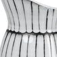 13" Black And White Ceramic Cylinder Jug Vase With Sculptural Details