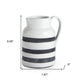 9" Blue And White Cylinder Ceramic Urns Jars