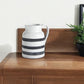 9" Blue And White Cylinder Ceramic Urns Jars