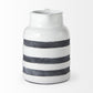 9" Blue And White Cylinder Ceramic Urns Jars