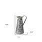 14" Black And White Abstract Cylinder Metal Jug Vase