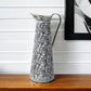 20" Black And White Cylinder Metal Urns Jars